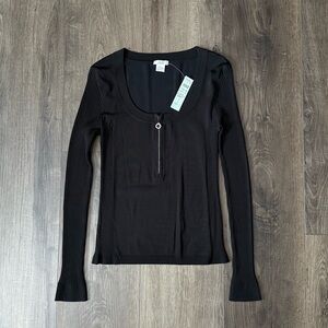 Vintage Cache Black Bling Pullover Long Sleeve Scoop Neck Top Large NWT ($88)